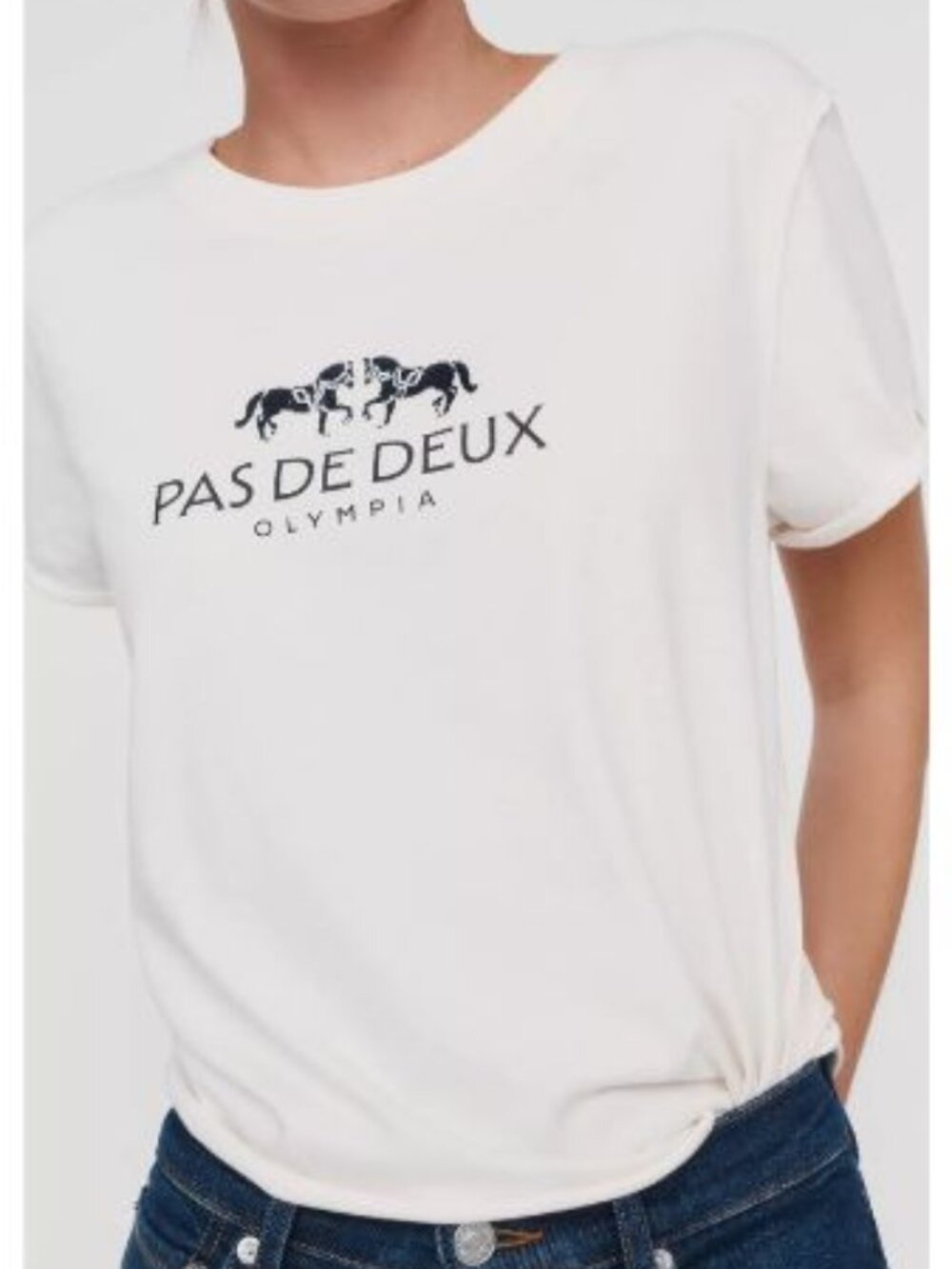 NWT Maeve Caitlin 100% Cotton Boxy Tee PAS DE DEUX OLYMPIA SZ L NW $58